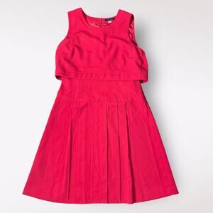 Tommy‎ Hilfiger Red Pleated Mod Retro Style Knee Length Dress Size 10